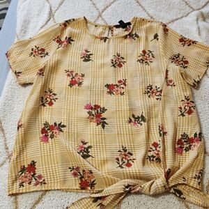 Yellow floral blouse